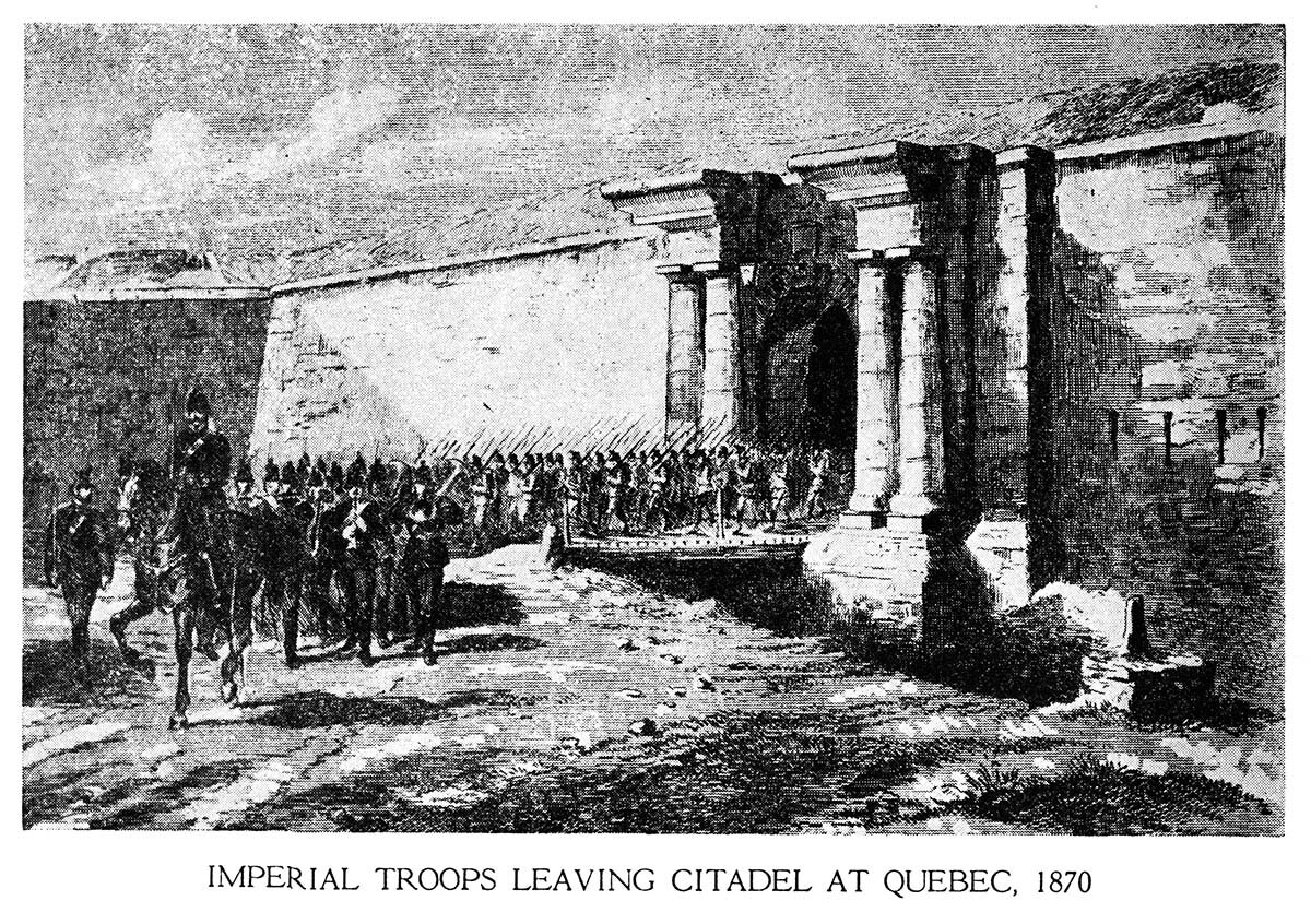 Imperial Troops Leaving Citadel at Quebec, 1870