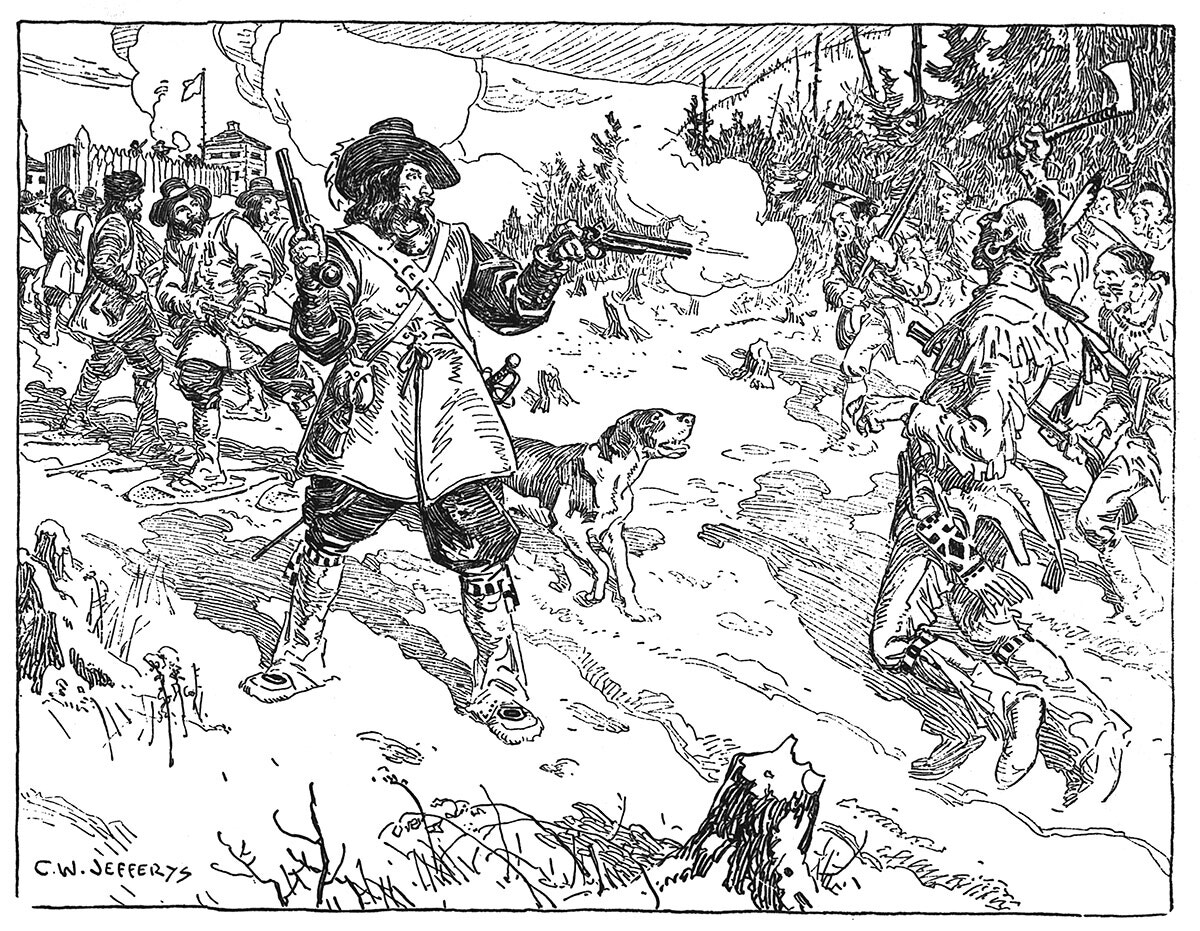 Maisonneuve's Fight With the Indians