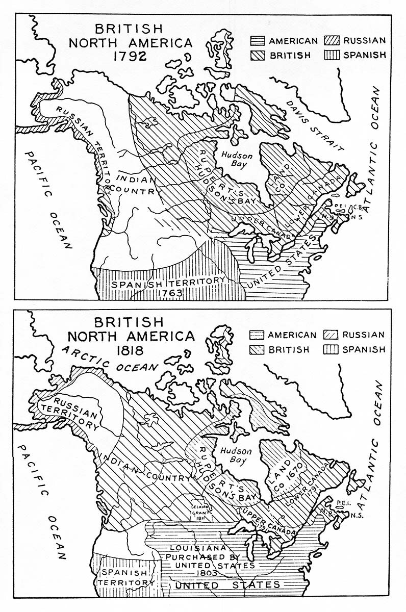 Maps of British North America, 1792, 1818