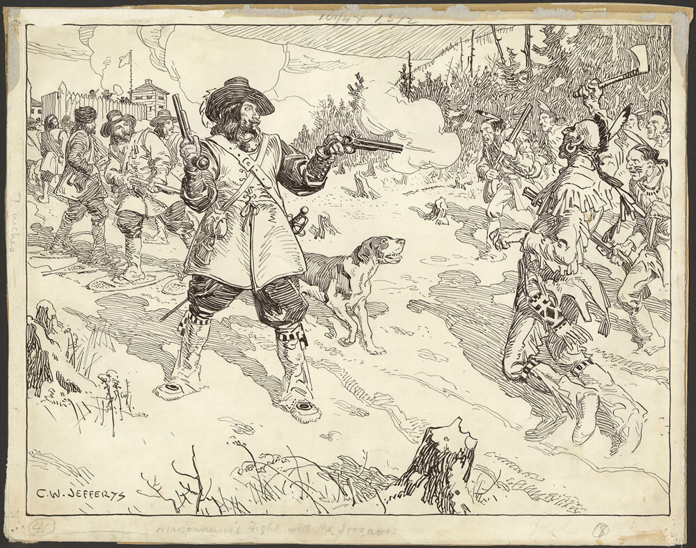 Maisonneuve's Fight with the Indians. 